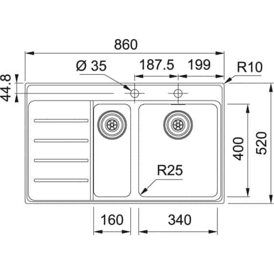 Franke Mythos Inox MYX251-86 Franke Mythos Inox MYX251-86