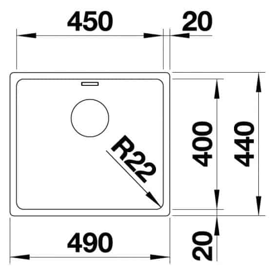 Blanco Andano 450-U Inox InFino