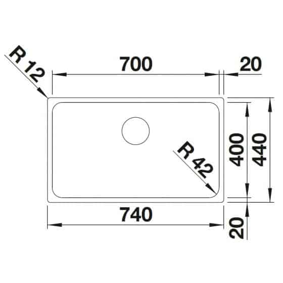 Blanco Solis 700-U Inox InFino