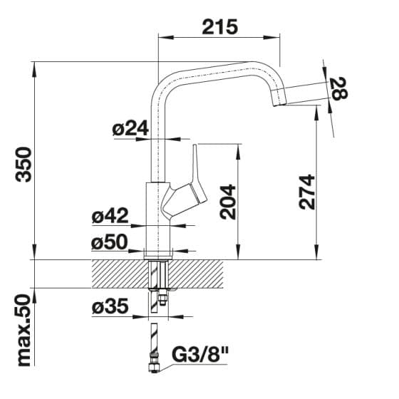 Blanco Jurena a bec Chrome