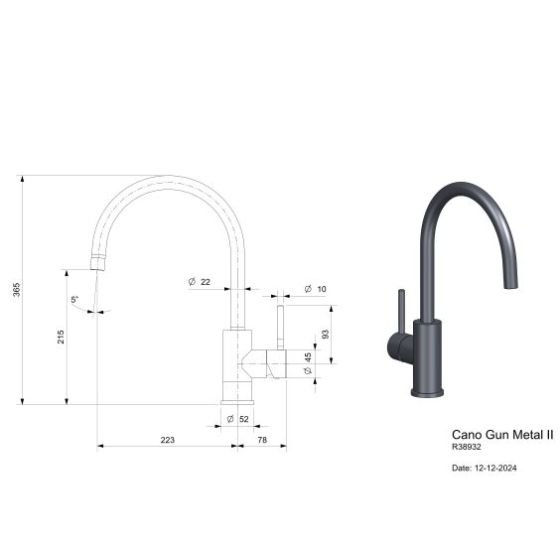 Reginox Cano Gun Metal R38932
