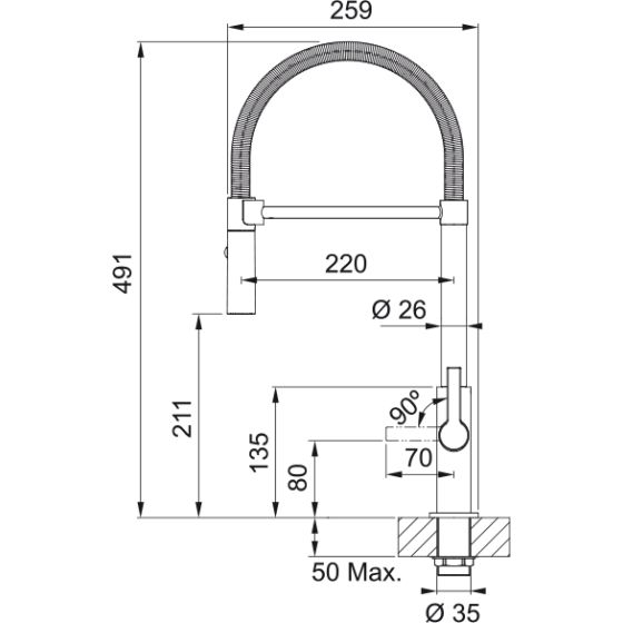 Franke Maris Slim Semi Pro Noir Mat